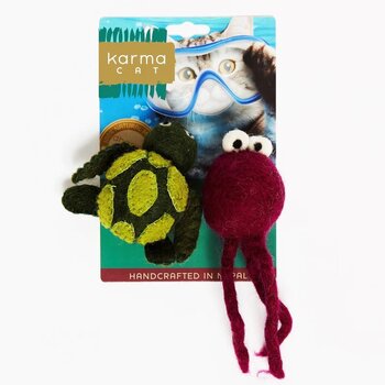 Dharma Dog Karma Cat Wool Felt - Turtle & Jellyfish