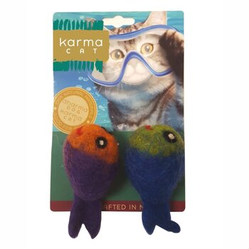 Dharma Dog Karma Cat Wool Felt - Fish Multicolored Set of 2