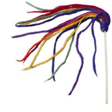 Dharma Dog Karma Cat Wool Felt Cat Teasers- Multi - Strand Rainbow