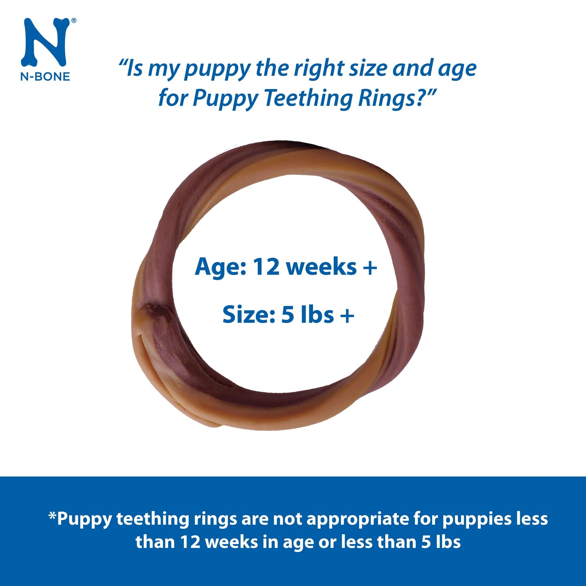 NPIC Puppy Teething Ring Peanut Butter Flavour Single 1.2oz