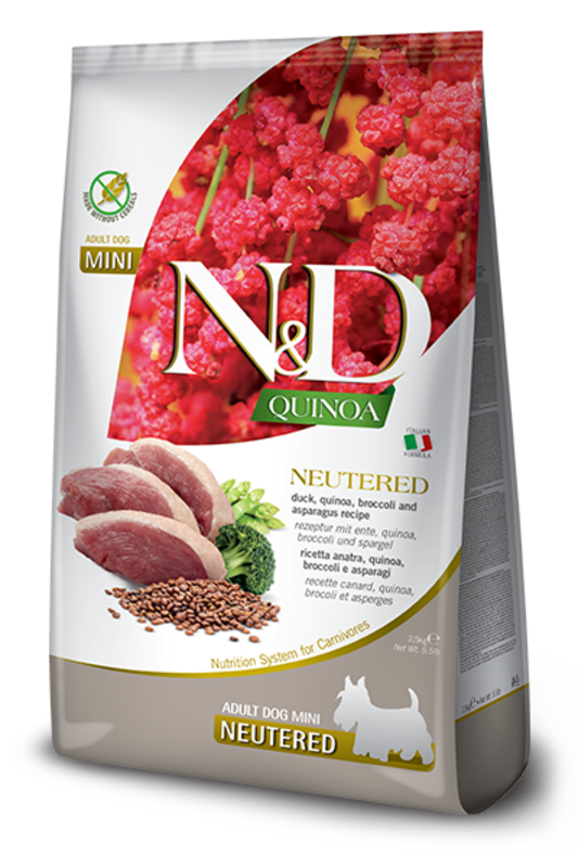 Farmina N&D Quinoa Grain Free Neutered Dog Duck & Broccoli Mini 5.5lb