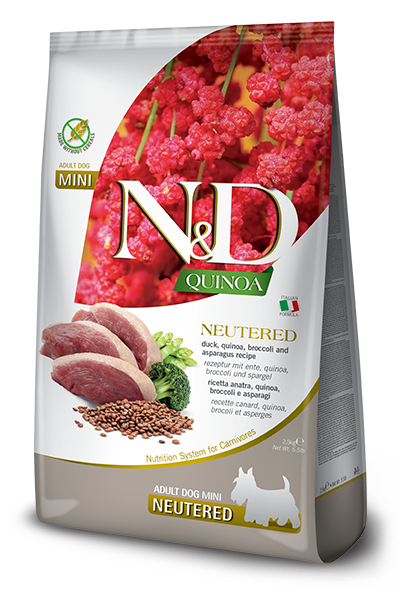 Farmina N&D Quinoa Grain Free Neutered Dog Duck & Broccoli Mini 5.5lb