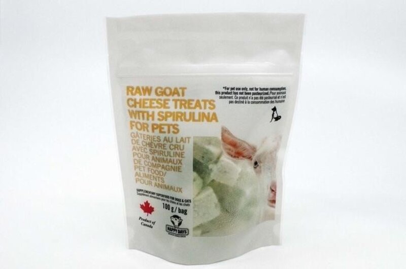 Happy Days Raw Goat Cheese Treats with Spirulina 100 gm Frozen