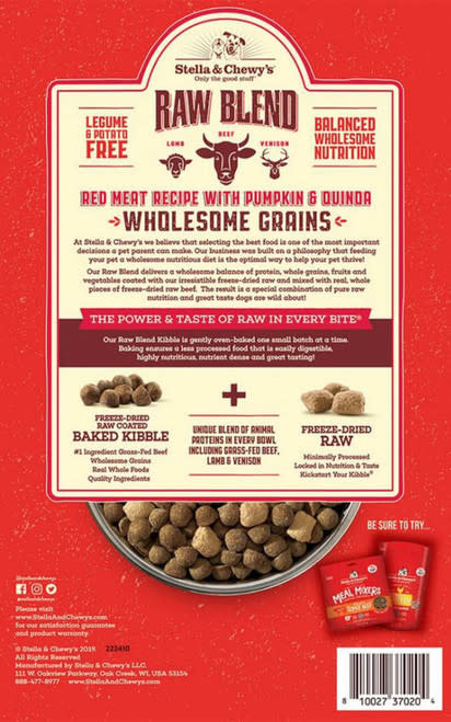 Stella & Chewy's Wholesome Grains Raw Blend Red Meat Recipe - 22Ib/10Kg