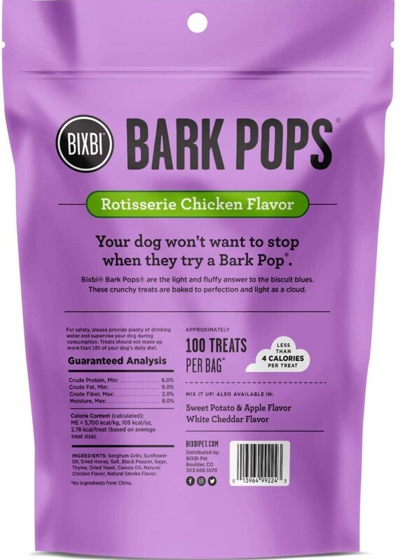 Bixbi Bixbi Bark Pops Rotisserie Chicken 4oz