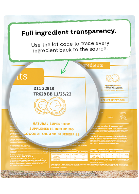 Open Farm HARVEST CHICKEN FREEZE-DRIED RAW DOG FOOD 13.5 OZ