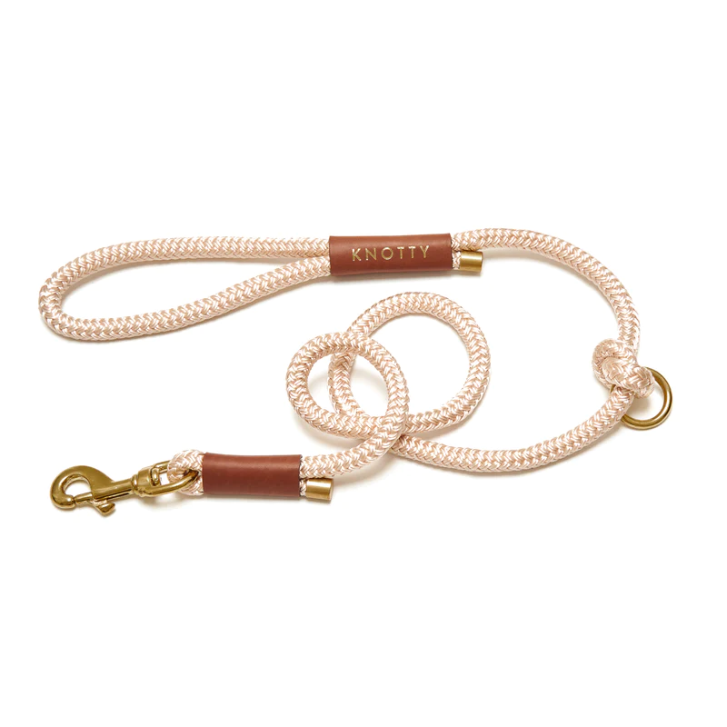 Knotty Pets Rope Leash Champagne Brass