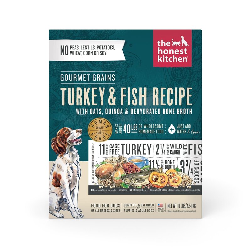 The Honest Kitchen Gourmet  Grains Turkey  & White Fish Recipe - 10Ib