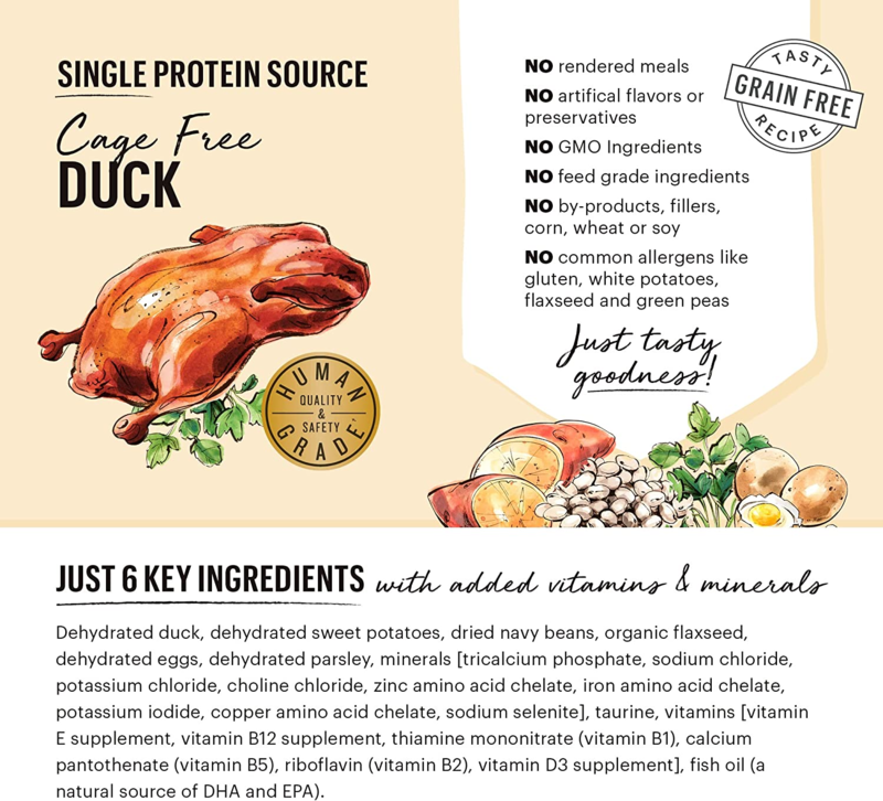 The Honest Kitchen Gourmet Grains Limited Ingredient Duck Recipe 4lbs