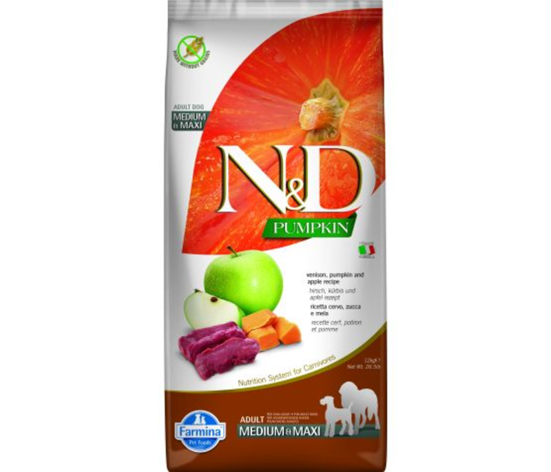 Farmina N&D Pumpkin Grain Free Dog Venison & Apple Medium/Maxi 26.4lbs