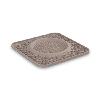 Messy Mutts Silicone Interactive Lick Bowl Mat 10"x10" - Grey