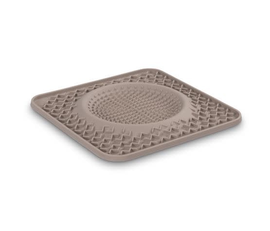 Messy Mutts Silicone Interactive Lick Bowl Mat 10"x10" - Grey