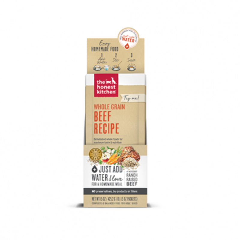 The Honest Kitchen Whole Grain Beef Recipe Dehydrated Dog Food 1.5 Oz