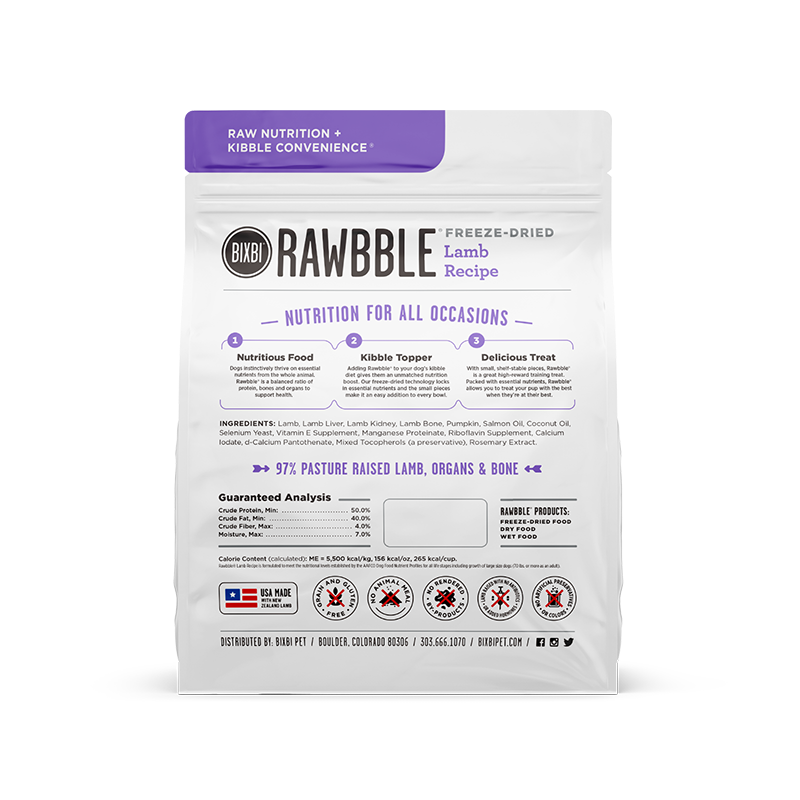 Rawbble Rawbble Freeze Dried Lamb Dog