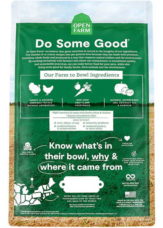 Open Farm Copy of Homestead Turkey & Chicken Dry Dog Food 4.5Ib