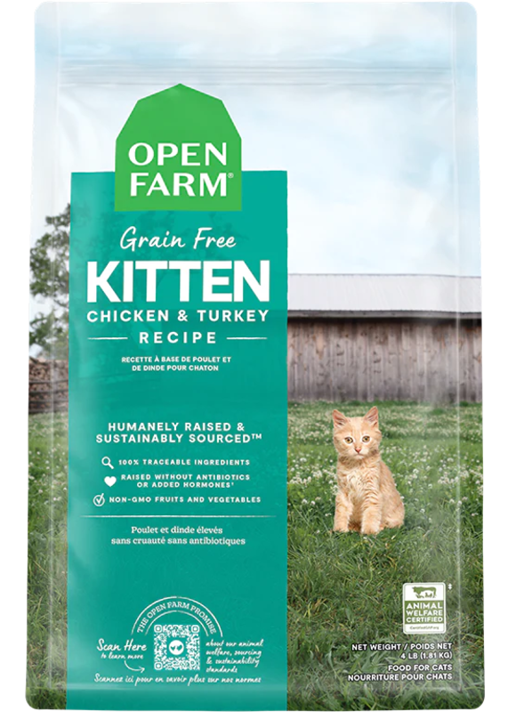 Open Farm Open Farm Grain Free Kitten Chicken & Turkey Recipe Dry Cat Food 4lb