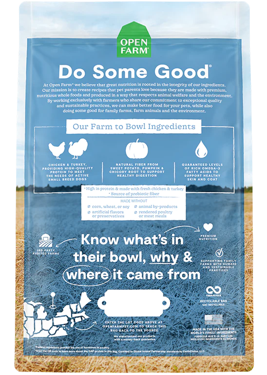 Open Farm Open Farm Small Breed Chicken & Turkey Ancient Grains Dry Dog Food 4lb