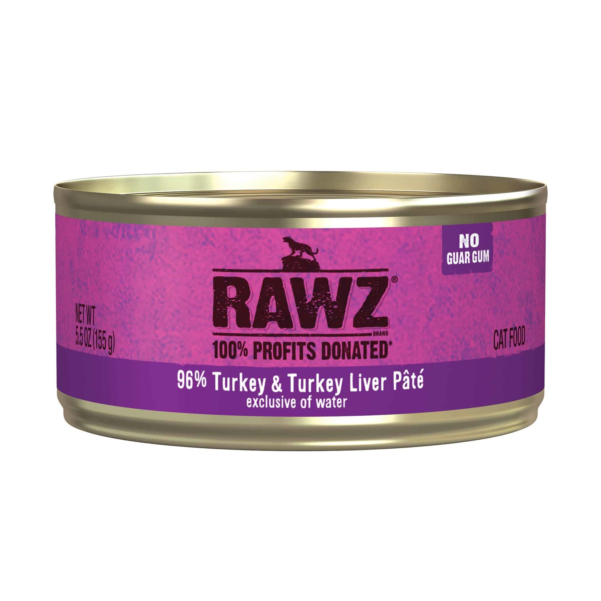 Rawz Natural PetFood 96% Turkey & Turkey Liver Pâté Wet Cat Food  5.5 Oz