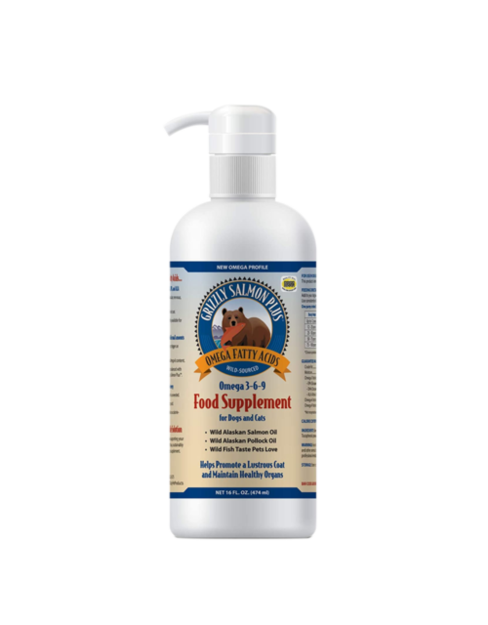 Grizzly Pet Products Copy of Salmon Plus Omega-3 Oil for Dogs & Cats 4oz