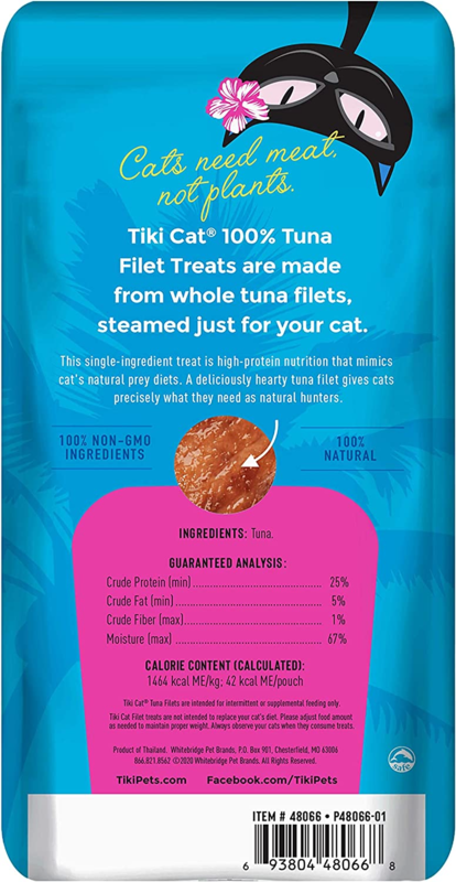 Tiki Cat Filets Dolphin-Safe Tuna Wet Cat Food Topper