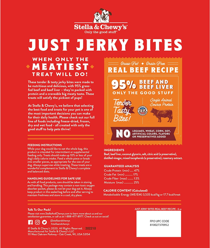 Stella & Chewy's Just Jerky bites Beef 6oz