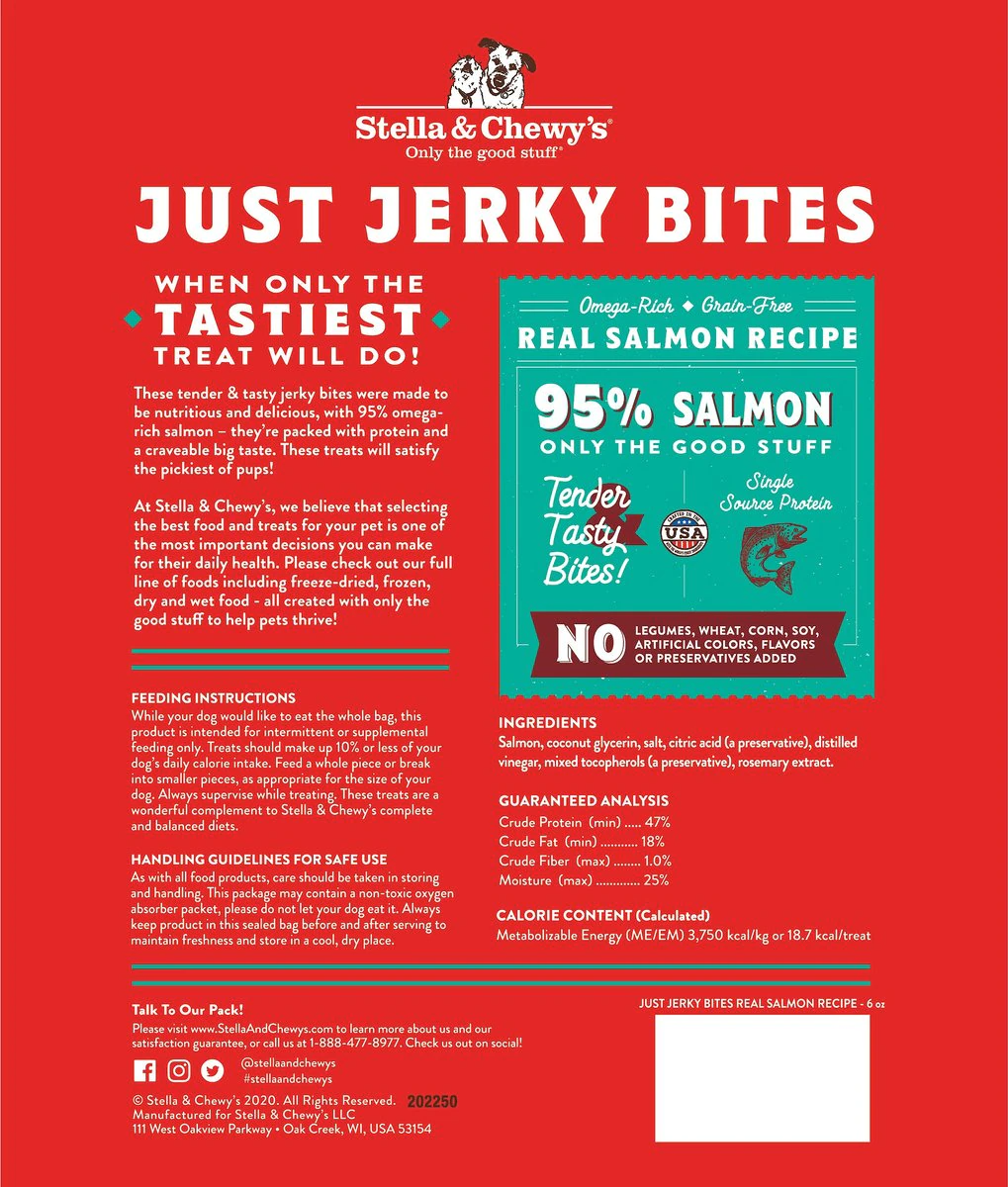 Stella & Chewy's Just Jerky Bites Real Salmon Recipe 6oz
