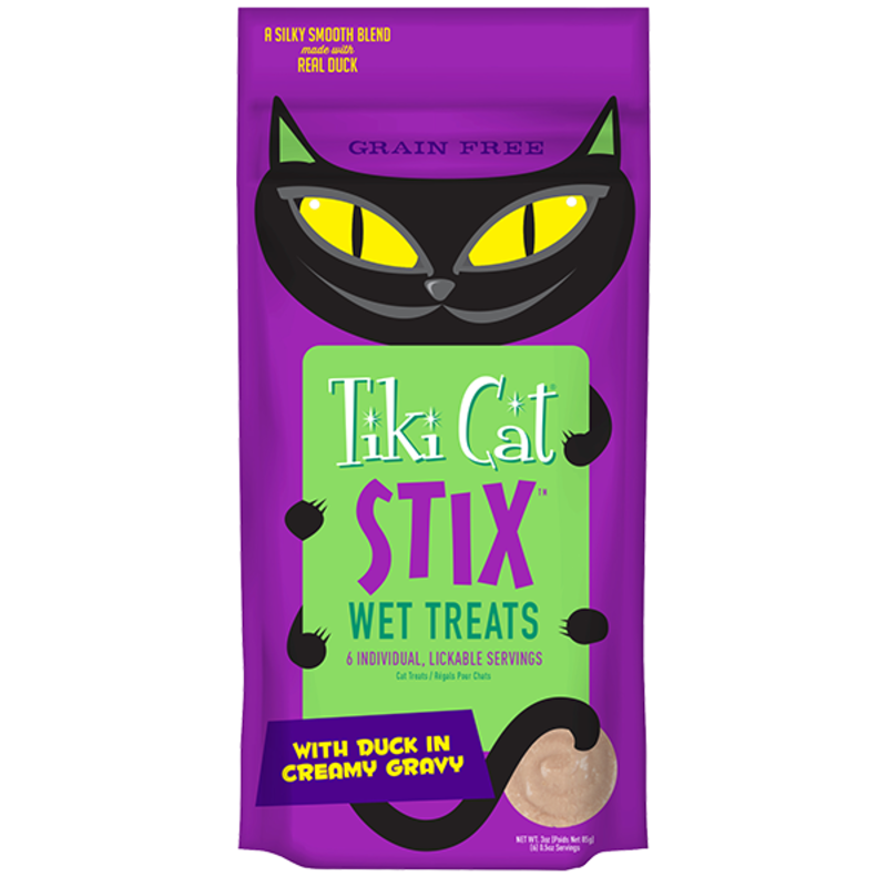 Tiki Cat Duck in Creamy Gravy Stix Cat Treat 3oz