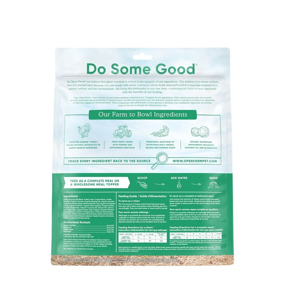 Open Farm Homestead Turkey Recipe Freeze-Dried Raw