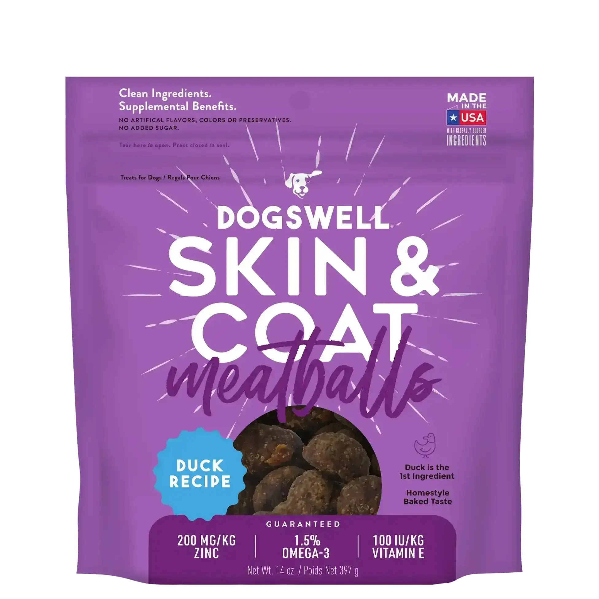 Dogswell Meatballs Skin & Coat Duck Recipe For Dogs