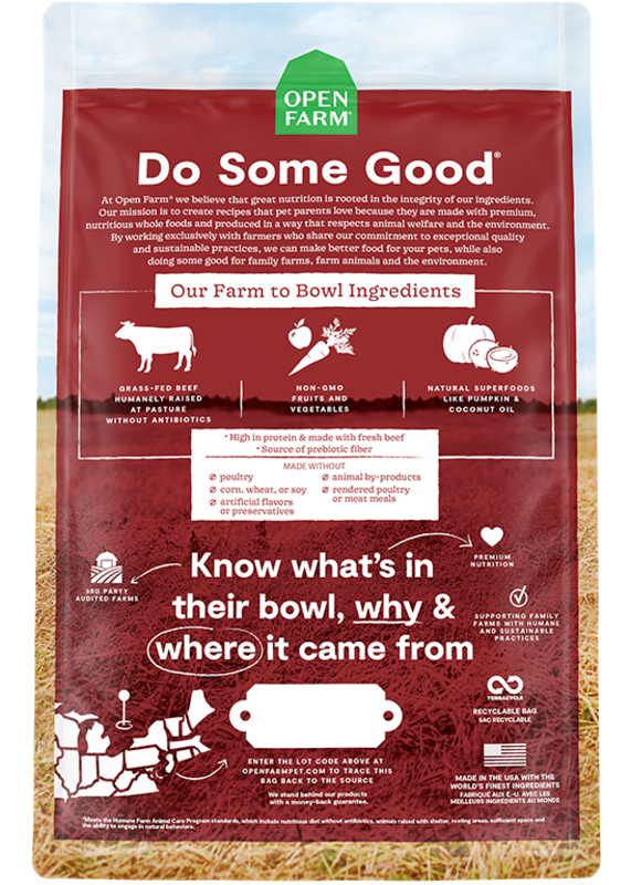 Open Farm Grass-Fed Beef Grain Free Dry Dog Food