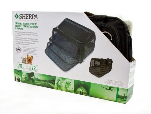 Sherpa Expandable, Foldable & Airline Approved Travel Pet Carrier - Medium - Black