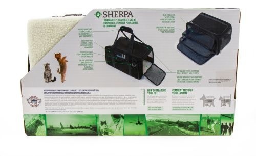 Sherpa Expandable, Foldable & Airline Approved Travel Pet Carrier - Medium - Black