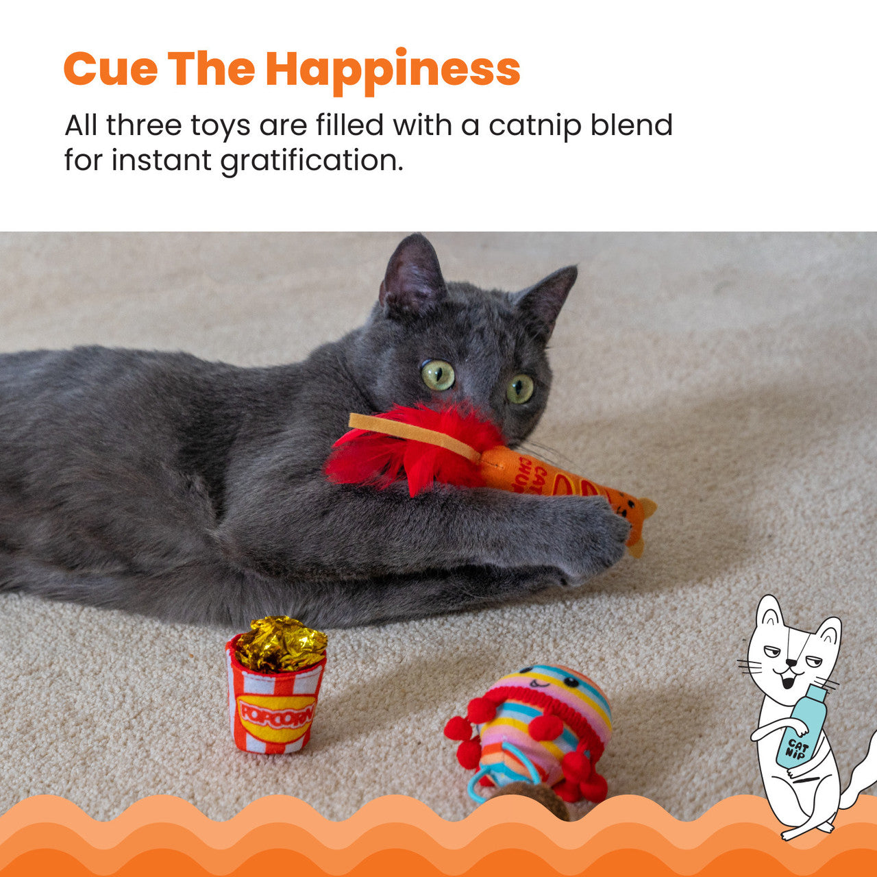 Outward Hound Catstages Pawrty Catnip Plush Toys