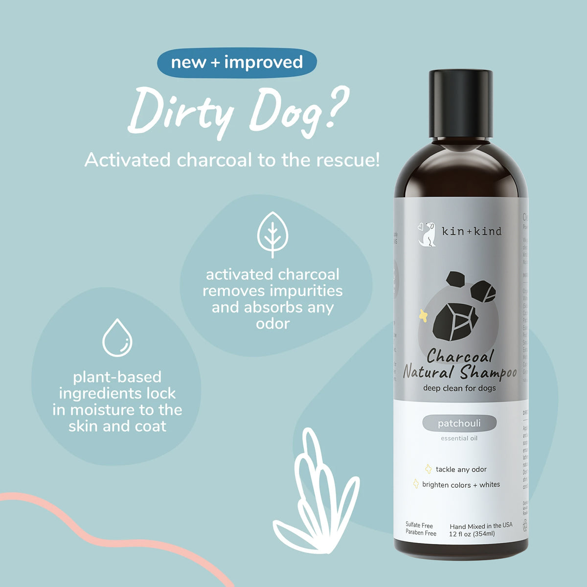 Kin+Kind Charcoal Shampoo Patchouli