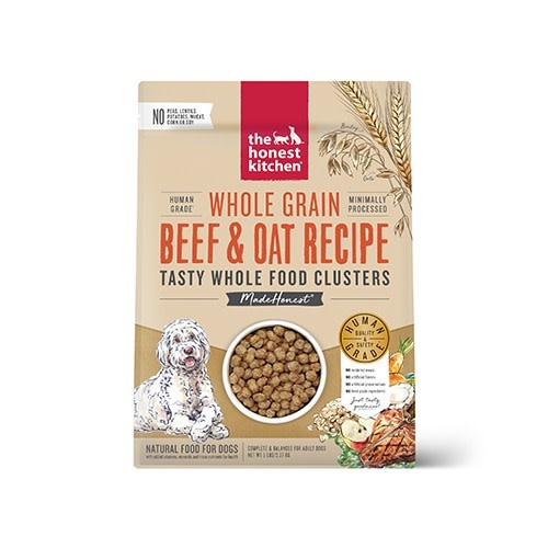 The Honest Kitchen Clusters Whole Grain Beef & Oat Recipe Dog Food 5LB