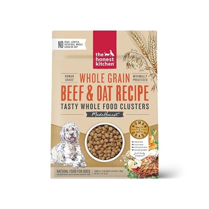 The Honest Kitchen Whole Food Clusters Whole Grain Beef & Oat Recipe Dog food-  1LB
