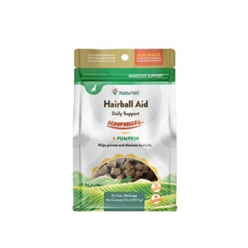 NaturVet Hairball Aid Daily Support + Pumpkin For Cats- 5.5 oz