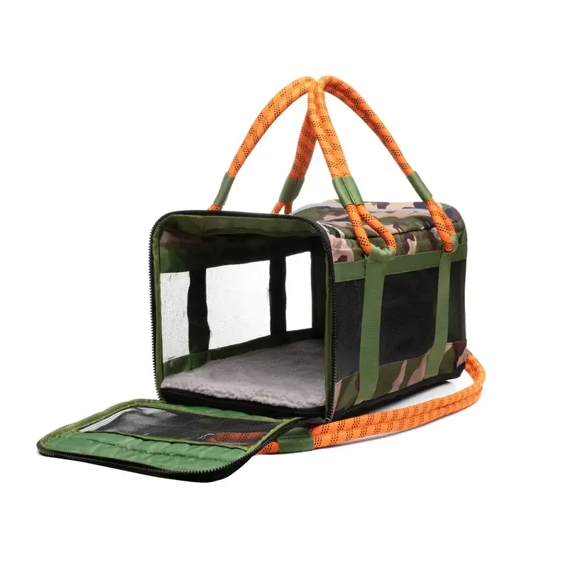 Roverlund Out of Office Dog Carrier: Camo/Orange