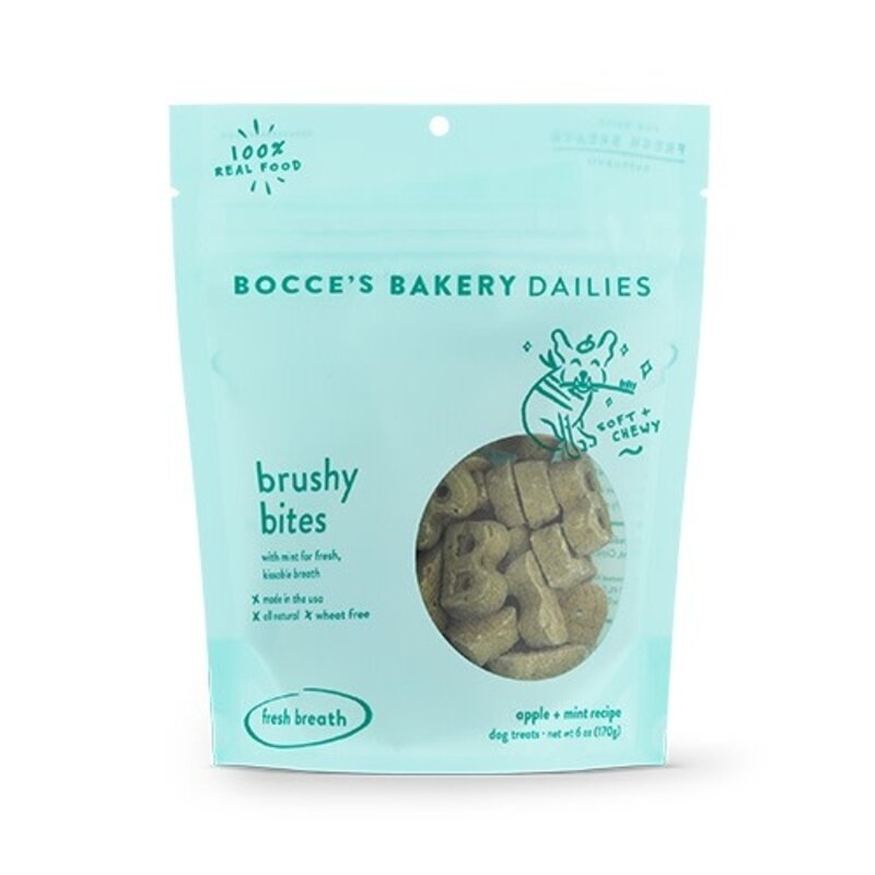 Bocce's Bakery Bocce's Bakery - Dailies Brushy Bites Apple + Mints Recipe Dog Treats 6oz