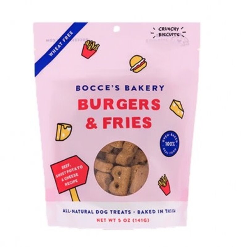 Bocce's Bakery Burger & Fries Biscuits For Dogs 5oz