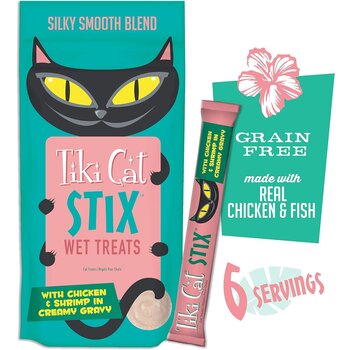 Tiki Cat Chicken & Shrimp in Creamy Gravy Stix Cat Treat- 3oz