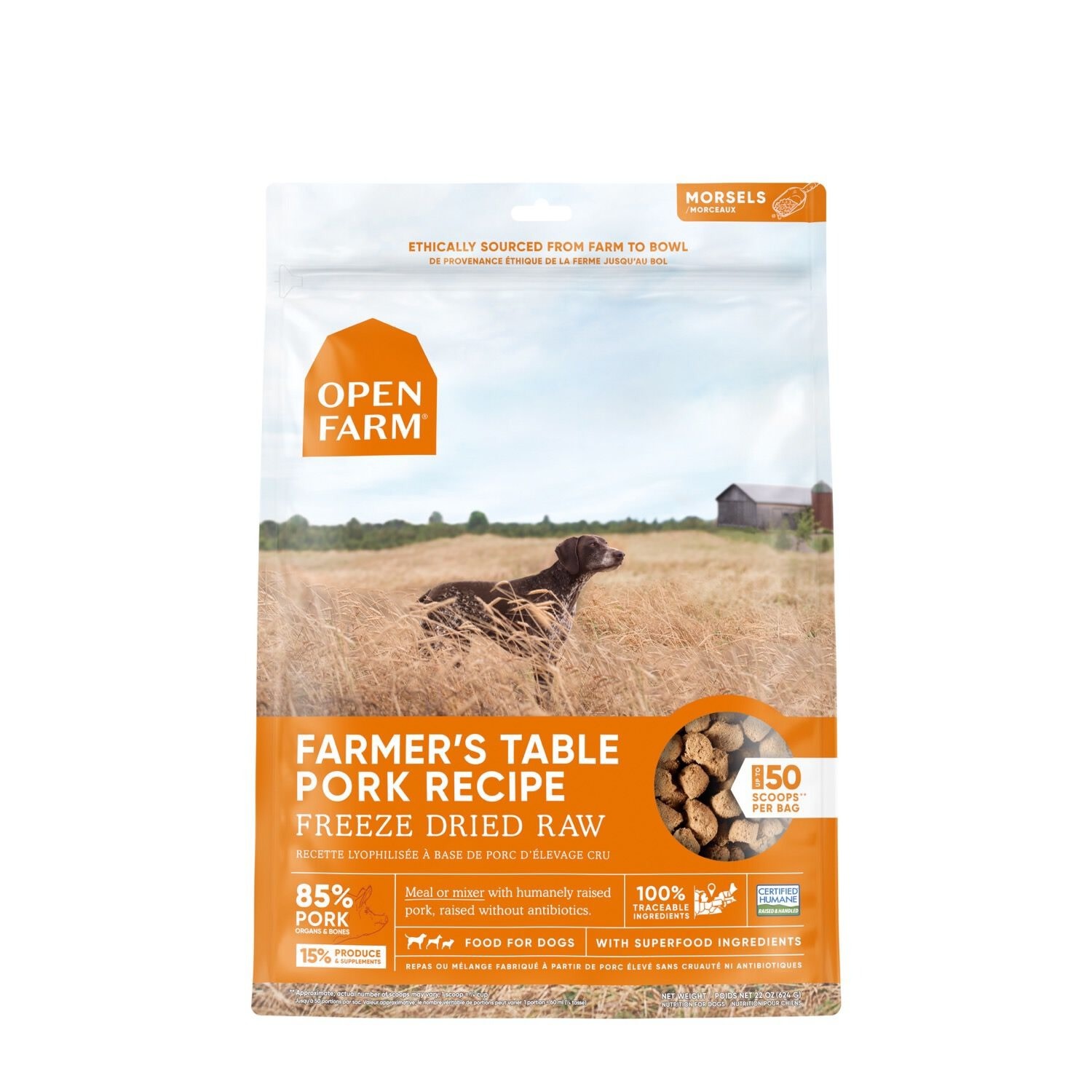 Open Farm Farmer's Table Pork Recipe Freeze-Dried Raw Dog Food, 22-oz