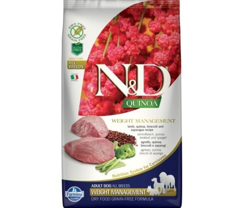 Farmina N&d Quinoa Grain Free Dog Weight Management Lamb Med/max 15.4 Lb