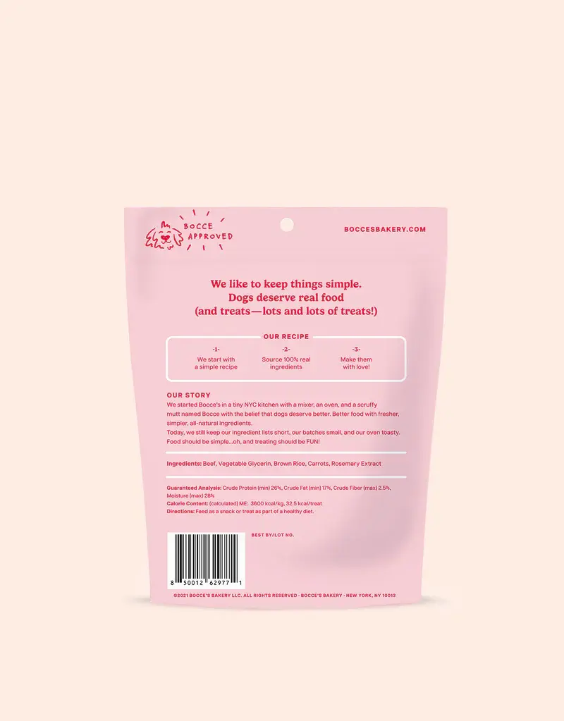 Bocce's Bakery Grazers Beef & Carrot Jerky Sticks 4oz