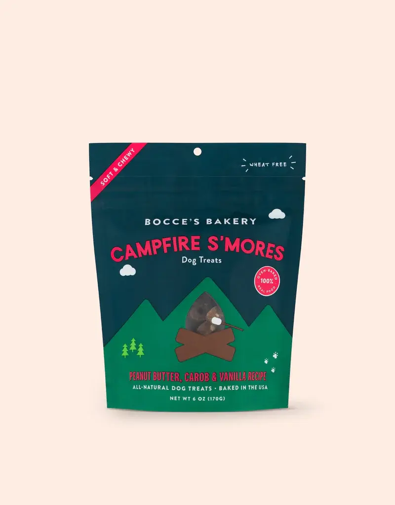 Bocce's Bakery Bocce's Bakery - Campfire S'Mores Peanut Butter, Carob & Vanilla Recipe Dog Treats 6oz