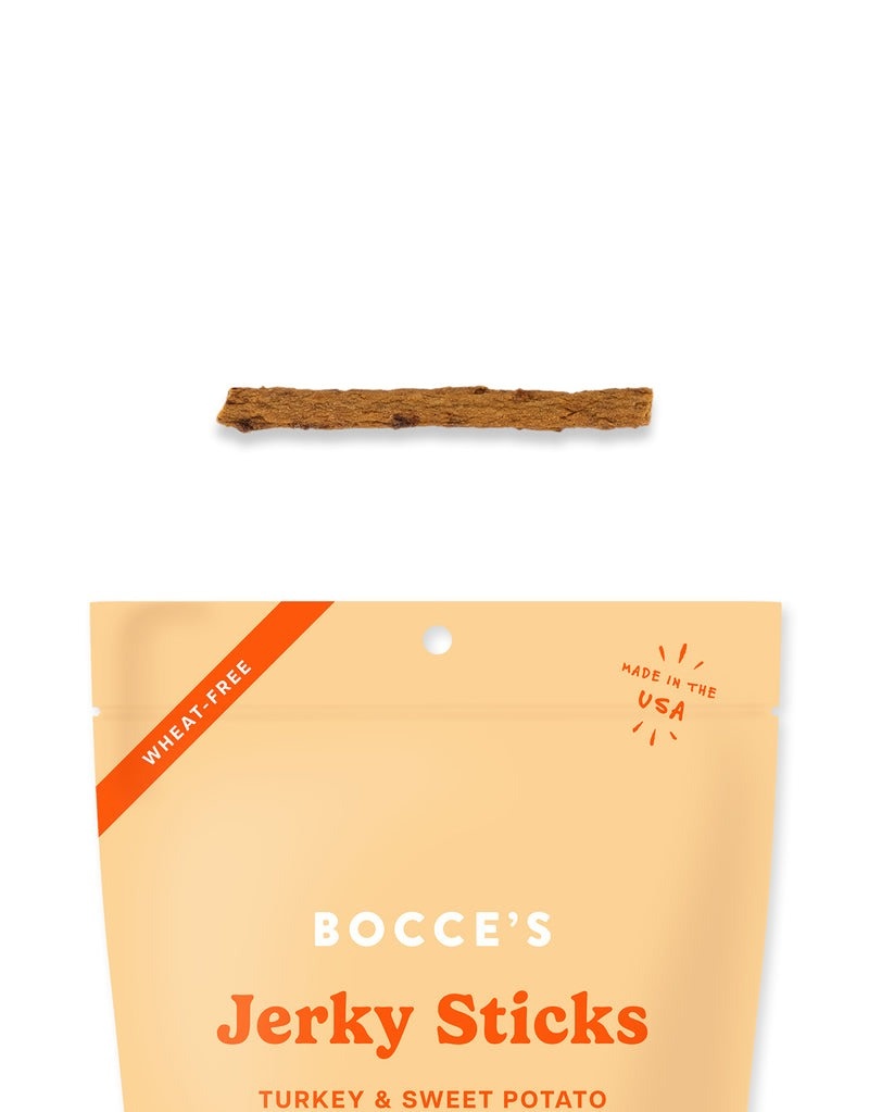 Bocce's Bakery Grazers Jerky Sticks Turkey & Sweet Potato Recipe Dog Treat 4oz