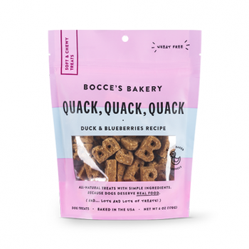 Bocce's Bakery Bocce's Bakery - Quack, Quack, Quack Duck & Blueberries Recipe Soft & Chewy Dog Treats 6oz
