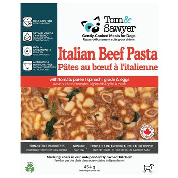 Tom & Sawyer Tom&Sawyer Italian Beef Pasta Frozen Dog Food, 454-gram