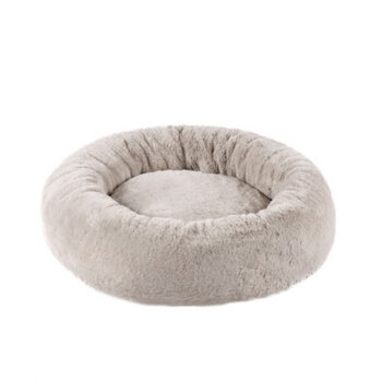 Best Friends By Sheri Faux Rabbit Fur Donut Bed - Grey -  30" x 30"