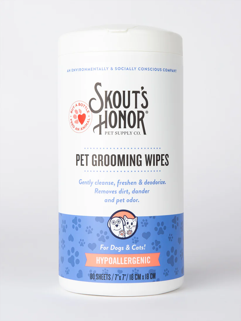 Skout's Honor Pet Grooming Wipes for Dogs & Cats - 80 Wipes